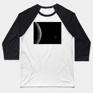Moon And Night On Planet Earth Baseball T-Shirt